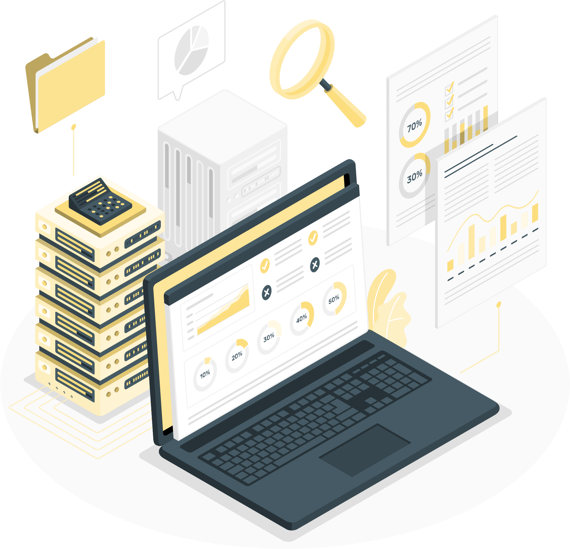 Illustration of a customer journey funnel